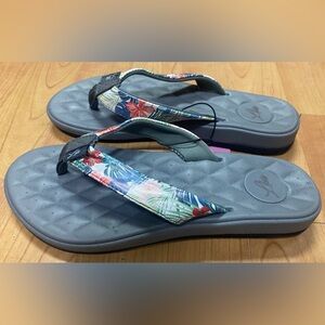 Lia Comfort Tropical Strap Print and Gray Sole Women's Sandals Sizes 6 to 11